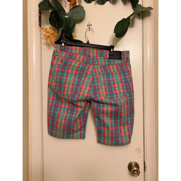 Decibel Mens Golf Shorts Clown core Plaid 32/Outside - Picture 4 of 13